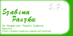 szabina paszku business card